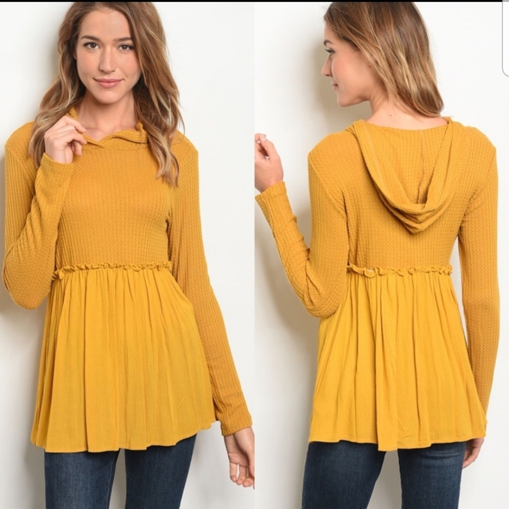 ** LAST 1 ** babydoll waffle knit longsleeve tunic - Picture 5 of 8